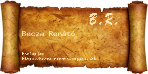 Becza Renátó névjegykártya